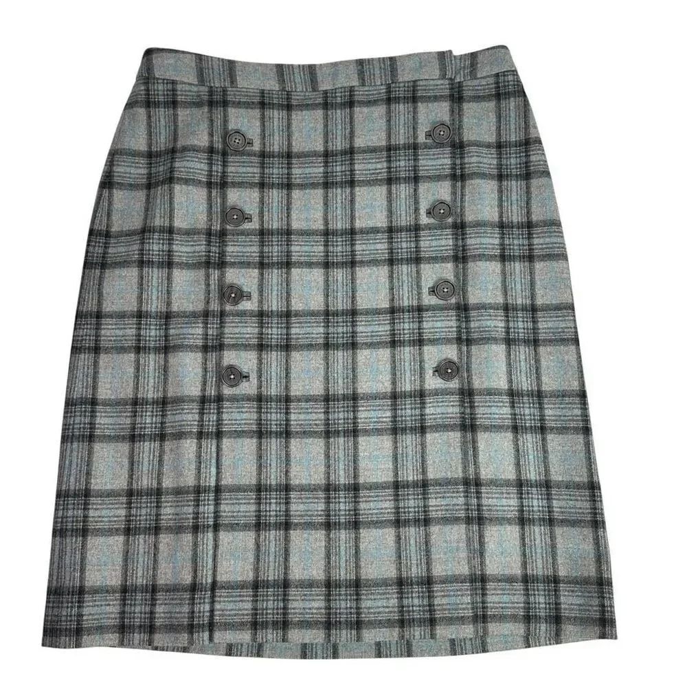 Brooks Brothers Plaid Button Front Skirt size 12